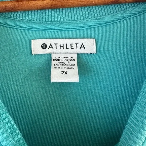 Athleta Teal Blue Santorini Cinch Sleeveless Midi Dress Robe Women's Size 2X​​ - Picture 5 of 12